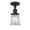 Canton Semi-Flush Mount shown in the Oil Rubbed Bronze finish with a Clear shade