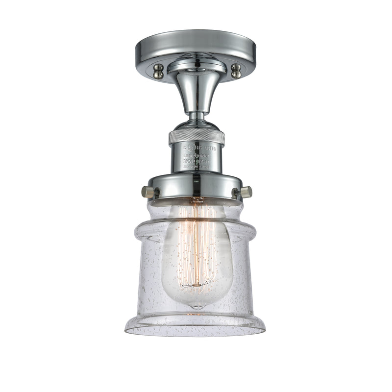 Canton Semi-Flush Mount shown in the Polished Chrome finish with a Seedy shade