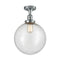 Beacon Semi-Flush Mount shown in the Polished Chrome finish with a Seedy shade