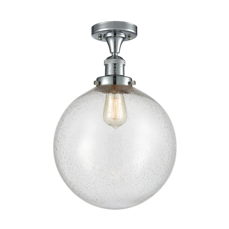 Beacon Semi-Flush Mount shown in the Polished Chrome finish with a Seedy shade