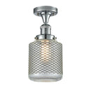 Stanton Semi-Flush Mount shown in the Polished Chrome finish with a Clear Wire Mesh shade