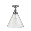 Cone Semi-Flush Mount shown in the Polished Chrome finish with a Seedy shade