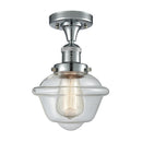 Oxford Semi-Flush Mount shown in the Polished Chrome finish with a Clear shade