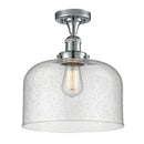 Bell Semi-Flush Mount shown in the Polished Chrome finish with a Seedy shade