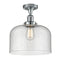 Bell Semi-Flush Mount shown in the Polished Chrome finish with a Seedy shade