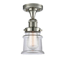 Canton Semi-Flush Mount shown in the Polished Nickel finish with a Clear shade