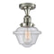 Oxford Semi-Flush Mount shown in the Polished Nickel finish with a Seedy shade