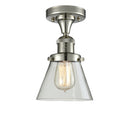 Cone Semi-Flush Mount shown in the Polished Nickel finish with a Clear shade