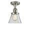 Cone Semi-Flush Mount shown in the Polished Nickel finish with a Clear shade