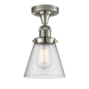 Cone Semi-Flush Mount shown in the Polished Nickel finish with a Seedy shade