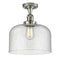 Bell Semi-Flush Mount shown in the Polished Nickel finish with a Seedy shade