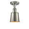 Addison Semi-Flush Mount shown in the Polished Nickel finish with a Polished Nickel shade