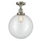 Beacon Semi-Flush Mount shown in the Brushed Satin Nickel finish with a Clear shade