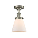 Cone Semi-Flush Mount shown in the Brushed Satin Nickel finish with a Matte White shade