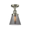 Cone Semi-Flush Mount shown in the Brushed Satin Nickel finish with a Plated Smoke shade