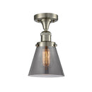 Cone Semi-Flush Mount shown in the Brushed Satin Nickel finish with a Plated Smoke shade