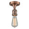 Bare Bulb Semi-Flush Mount shown in the Antique Copper finish