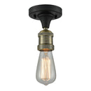 Bare Bulb Semi-Flush Mount shown in the Black Antique Brass finish