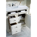 James Martin Bristol 36" Single Vanity Bright White with 3 cm Arctic Fall Solid Surface Top 157-V36-BW-3AF