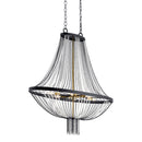 Kichler Alexia 39.5" 5 Light Foyer Chandelier with Crystal Beads Textured Black 52048BKT