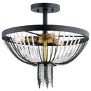 Kichler Alexia 16" 3 Light Semi Flush with Crystal Beads Textured Black 52049BKT