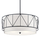 Kichler Birkleigh 11.5" 4 Light Pendant with Satin Etched Glass Black 52072BK