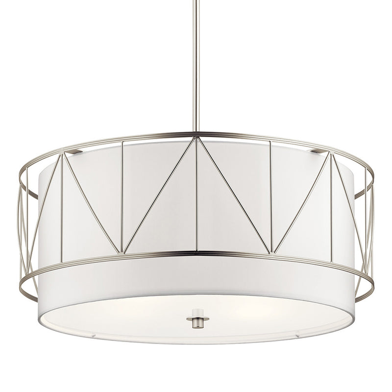 Kichler Birkleigh 11.5" 4 Light Pendant with Satin Etched Glass Satin Nickel 52072SN