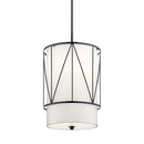 Kichler Birkleigh 18.25" 1 Light Pendant with Satin Etched Glass Black 52073BK