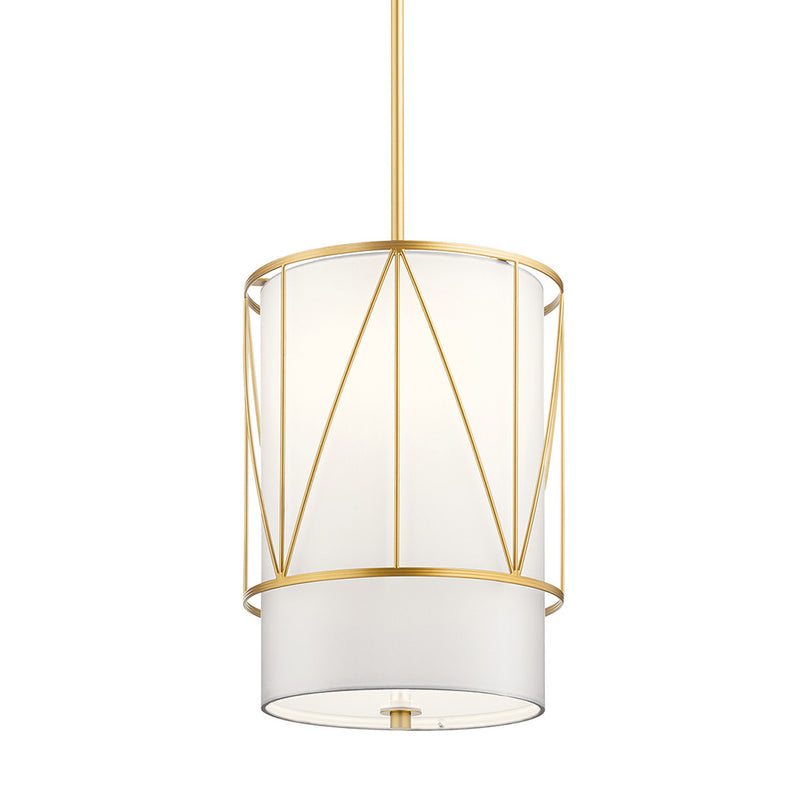 Kichler Birkleigh 18.25" 1 Light Pendant with Satin Etched Glass Classic Gold 52073CLG