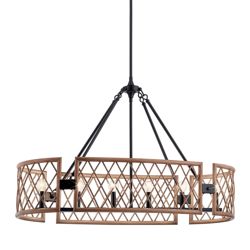 Kichler Oana 6 Light Oval Chandelier Palm 52078PAL