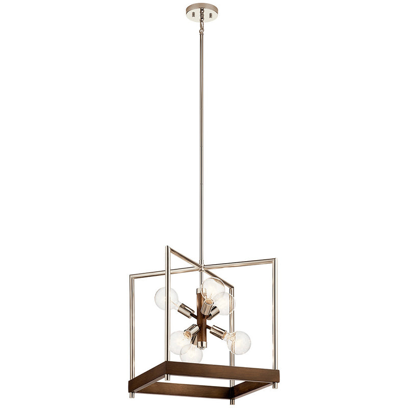 Kichler Tanis 6 Light Foyer Pendant Auburn Stained 52092AUB