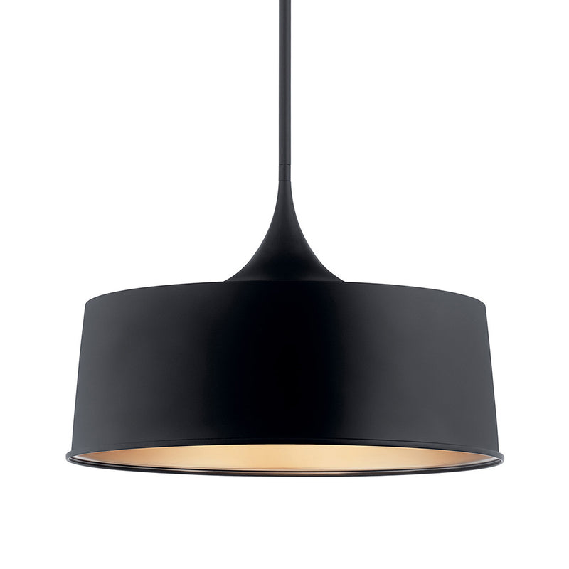 Kichler Elias 15.25" 1 Light Convertible Pendant Black 52097BK