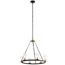 Kichler Mathias 23" 6 Light Chandelier with Clear Ribbed Glass Olde Bronze 52107OZ