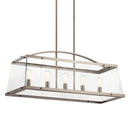 Kichler Darton 40.75" 5 Light Linear Chandelier with Clear Glass Classic Pewter 52123CLP