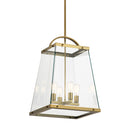 Kichler Darton 25.75" 4 Light Large Foyer Pendant with Clear Glass Brushed Natural Brass 52124BNB