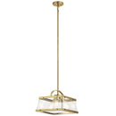 Kichler Darton 13.75" 3 Light Convertible Pendant and Semi Flush with Clear Glass Brushed Natural Brass 52125BNB