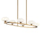 Kichler Pim 39" 6 Light Oval Chandelier with Satin Etched Cased Opal Glass Fox Gold 52224FXG