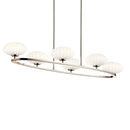 Kichler Pim 39" 6 Light Oval Chandelier with Satin Etched Cased Opal Glass Polished Nickel 52224PN