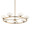 Kichler Pim 40" 7 Light Round Chandelier with Satin Etched Cased Opal Glass Fox Gold 52225FXG