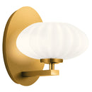 Kichler Pim 8" 1 Light Wall Sconce with Satin Etched Cased Opal Glass Fox Gold 52229FXG