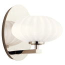 Kichler Pim 8" 1 Light Wall Sconce with Satin Etched Cased Opal Glass Polished Nickel 52229PN