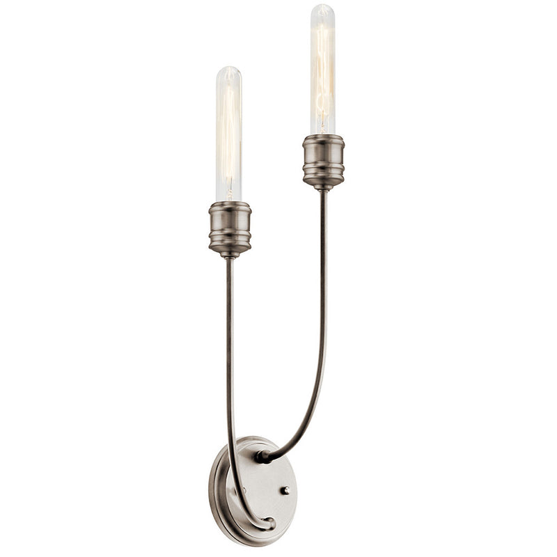 Kichler Hatton 2 Light Wall Sconce Classic Pewter 52259CLP