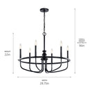 Kichler Capitol Hill 22" 6 Light Chandelier Black 52304BK