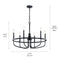 Kichler Capitol Hill 22" 6 Light Chandelier Black 52304BK