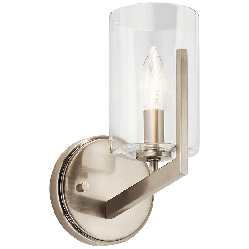 Kichler Nye 9.75" 1 Light Wall Sconce with Clear Glass Classic Pewter 52316CLP