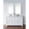 James Martin Savannah 60" Double Vanity Cabinet Bright White with 3 cm Classic White Quartz Top 238-104-V60D-BW-3CLW