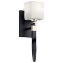 Kichler Marette 5" 1 Light Wall Sconce with Satin Etched Cased Opal Glass Black 55000BK