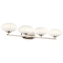 Kichler Pim 34" 4 Light Vanity Light with Satin Etched Cased Opal Glass Polished Nickel 55026PN