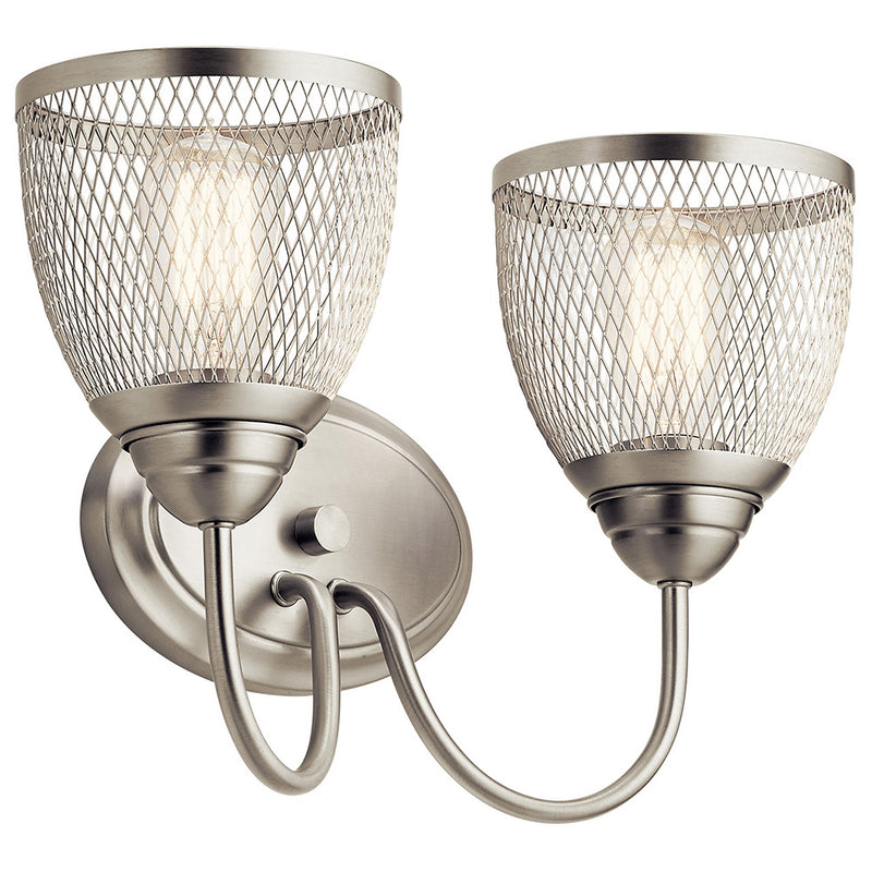 Kichler Voclain 16" 2 Light Vanity Light with Mesh Shade Brushed Nickel 55042NI