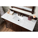 James Martin Brookfield 60" Burnished Mahogany Single Vanity with 3 cm Carrara Marble Top 147-114-5361-3CAR